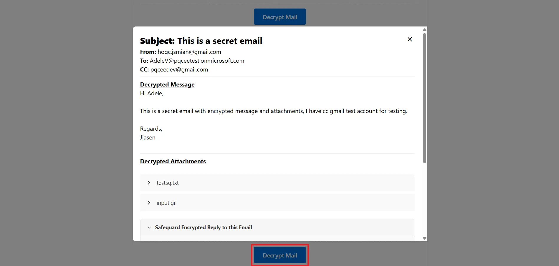 Figure 3: Viewing of Decrypted Contents from our PWA