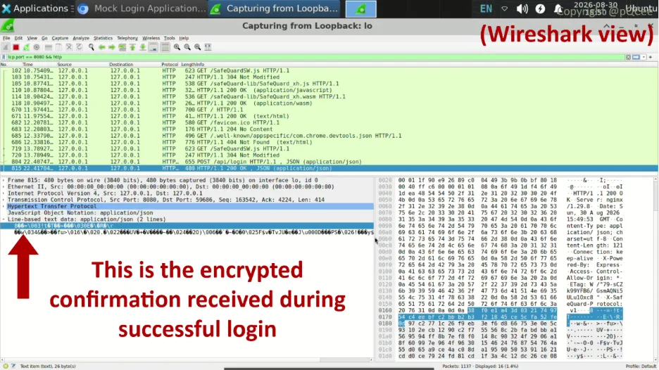 Login confirmation page containing session values is encrypted&nbsp;&nbsp;